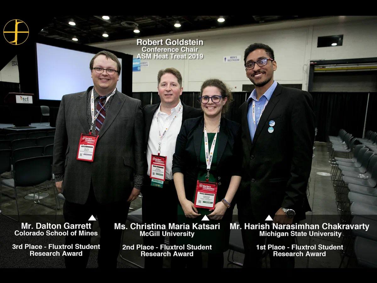 Professor Valentin S. Nemkov Academic Research Award and Fluxtrol Student Research Award Winners Announced at HEAT TREAT 2019