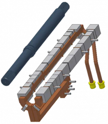 Coil for Induction Heating Case Hardening by Rotating